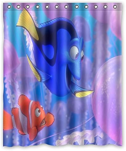 Colorful Dream skull art Style Finding Nemo Waterproof Polyester Fabric Custom Bathroom Shower Curtain 60" x 72"