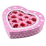七色の花 石鹸 花 バラ ローズ 造花 手作り 贈り物 手洗う 香り ロマンチック 26個セット (ピンク)