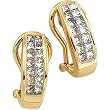 14K Yellow Gold Diamond J-Hoop Earrings - 1.00 Ct.