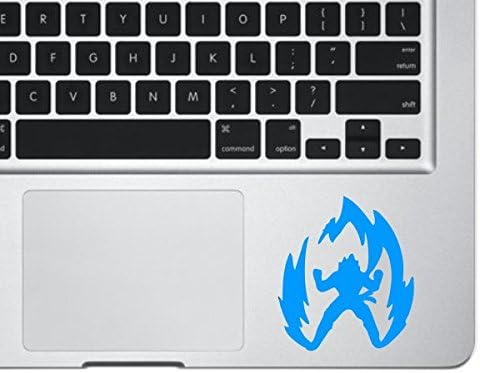 Anime Dragonball Super Saiyan Macbook Decal for 11" 13" 15" 17" Black/blue/white Dragon ball Goku Laptop Trackpad Sticker Vinyl Decal (blue)