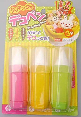 Cooking Drawing Pen 3 Pcs Decoben Bento Pen Tip 0.04" 0.06" 0.08"