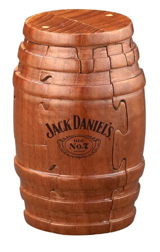 Jack Daniel s Real Wooden Barrel Puzzle 9pc (Jack Daniel s Tennessee Whiskey Bottle), Gift Boxed, Exclusive Product