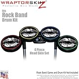 Big Kiss White on Black Skin by WraptorSkinz fits Rock Band Drum Set for Nintendo Wii, XBOX 360, PS2