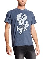 Seventy Seven Camiseta Manga Corta Punk Rock (Azul Marino)