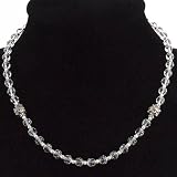Handmade White Crystal & Antiqued Silver Beaded Necklace