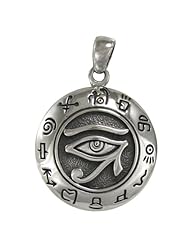 Silver Egyptian Eye Of Horus Pendant Ra Udjat Kemetic Jewelry