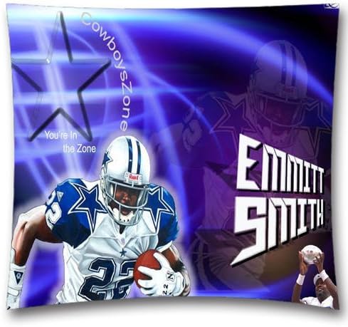 NFL Throw Pillow Cushion Covers, Dallas Cowboys Square Decorative Throw Pillowcases, Pure Cotton, Bedding, Sofa, Couch, Size: 18x18 inches (45x45 cm) Ball Game Theme 1626