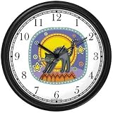 Black Cat and Moon No.1 Wall Clock by WatchBuddy Timepieces (Black Frame)