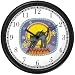 Black Cat and Moon No.1 Wall Clock by WatchBuddy Timepieces (Black Frame)