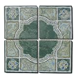 デザインタイル ワンポイント レトロ グリーンＡ