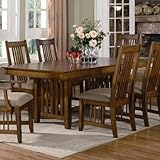 Dining Table Mission Style in Warm Medium Oak Finish