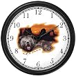 Utah Icons - Grizzly Bear, Rock Formations Stone Bridge, Petrographs - American Theme Wall Clock by WatchBuddy Timepieces (Slate Blue Frame)