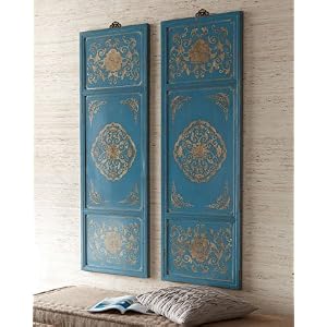 Two Gold Blue Wall Panels