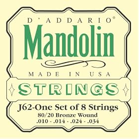 D'Addario Mandolin Strings Set, 80/20 Bronze Lite