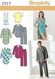 Simplicity Sewing Pattern 2317 Misses’ and Men’s Sleepwear, A (8 -18 / XS -XL)