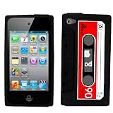 51k1qJ5IZ5L. SL160  Stylish Black / Red Retro Cassette Silicone Gel Case Cover For The Apple iPod Touch 4 4G 4th Generation With Screen Protector Film