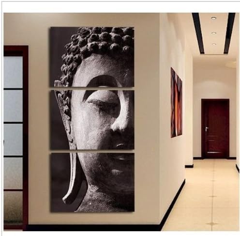 High Quality Hand-painted Group Oil Painting 3 Panel Wall Art Religion Buddha Oil Painting On Canvas No Framed by storeoutlet