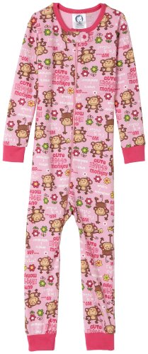 Gerber Pink Monkey Cotton PJs Unionsuit, Mid Pink