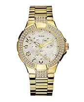 GUESS? Women's Crystal Accented Gold-Tone Watch #13537L