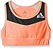 adidas Big Girls' Sports Bra, Sun Glow/Black, Small/7-8