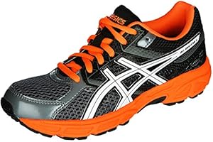 ASICS Gel Contend 3 GS Running Shoe (Little Kid/Big Kid), Carbon/White/Orange, 5 M US Big Kid