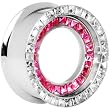 1" Stainless Steel Rose Clear CZ Double Row Screw Fit Tunnel