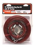 Campbell 5970875 1/8-Inch by 75-Feet Adjustable Dog Run Kit with 10-Feet Tie Out