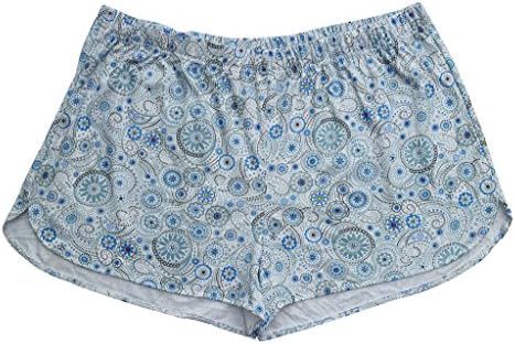 Great Spt Womens Plus Size Summer Sexy Comfortable Lounge Shorts - White & Blue (Size: M)
