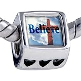 Believe Cross Beads - Pandora Bead & Bracelet Compatible