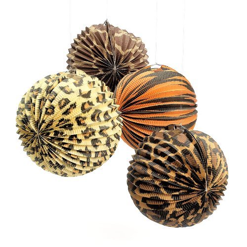 Animal Print Hanging Paper Lanterns 1 dz Animal Print Hanging Paper Lanterns 1 dz