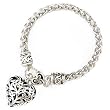 Silvertone Heart Charm Bracelet Fashion Jewelry