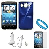 Blue Metallic Rubberized Crystal Hard Protector Case Cover for HTC Inspire  ....