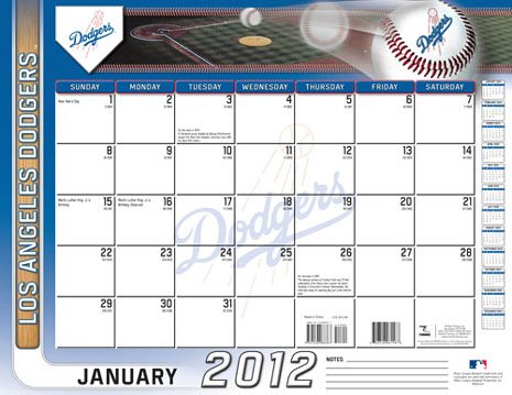 Los Angeles Dodgers 2012 Desk Calendar