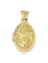 Small Paisley 14K Gold Oval Locket