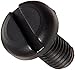 Nylon 6/6 Pan Head Machine Screw, Black, Slotted Drive, #2-56 Thread Size, 3/8