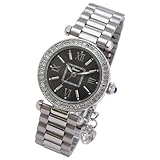 Lamue ウォッチ(ハートチャームメタル) BL755-BK シルバー×ブラック レディス