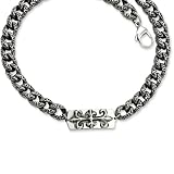 Antiqued Stainless Steel Fleur De Lis Gothic Necklace