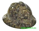 MSA V-gard Full Brim Camoflauge Oilfield Camo Hard Hat W/ratchet Suspension