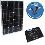 HQRP KIT (50 Watt Solar Panel 50W Power 12V Monocrystalline 12 Volt, Solar 10A Charge Power Controller / Regulator 12V / 24V 10 Amp) + HQRP Coaster