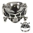 316L CASTING STAINLESS STEEL SKULL AND CROSS BONES RING WIDTH: 22mm