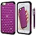 iPhone 6 Plus Case, iPhone 6 Plus Bling Case, Style4U Studded Rhinestone Crystal Bling Hybrid Armor Case Cover for iPhone 6 Plus 5.5 Inch with 1 HD Screen Protector and 1 Stylus [Purple/Black]