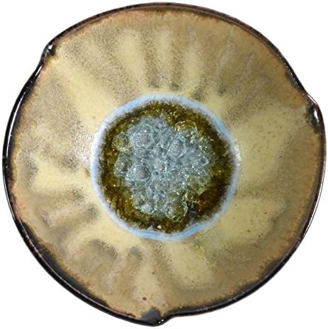 Kerry Brooks Pottery Pinched Rim Bowl with Fused Glass, Small, Black/Cream