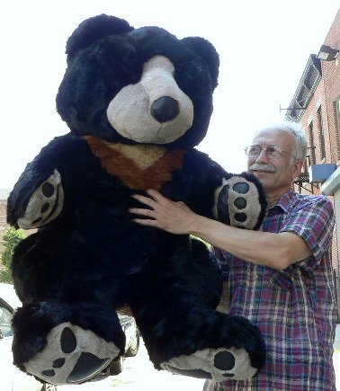 51k2ajdITxL GIANT 48 SOFT STUFED TEDDY BEAR WITH LEATHER LIKE PAWS  COLOR: BLACK