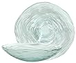 Spanish Recycled Glass Large Bowl with Wave Pattern 11"D 2.5"H Set of Two