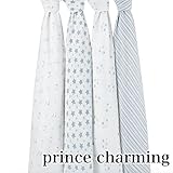 エイデンアンドアネイ Aden + Anais おくるみ 4枚セット swaddling wrap(カラー：07/prince・charming)【並行輸入】