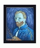 Art Reproduction Oil Painting - Closeout Deals: Self Portrait, 1889 with New Age Wood Frame - Black Finish - 24.75 X 28.75 - Hand Painted Framed Canvas Art
