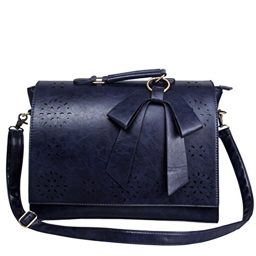 Ecosusi ladies faux leather briefcase shoulder laptop m…