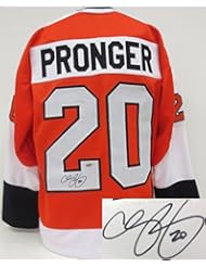 Collectibles: Chris Pronger Philadelphia Signed Custom Orange Jersey SI