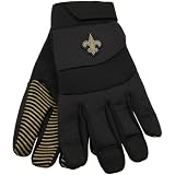 NFL McArthur New Orleans Saints Black Deluxe Utility Work Gloves