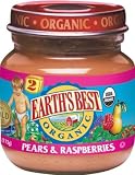 Earth's Best 2nd Pears & Raspberries, 4 Ounce Jars (Pack of 24)
